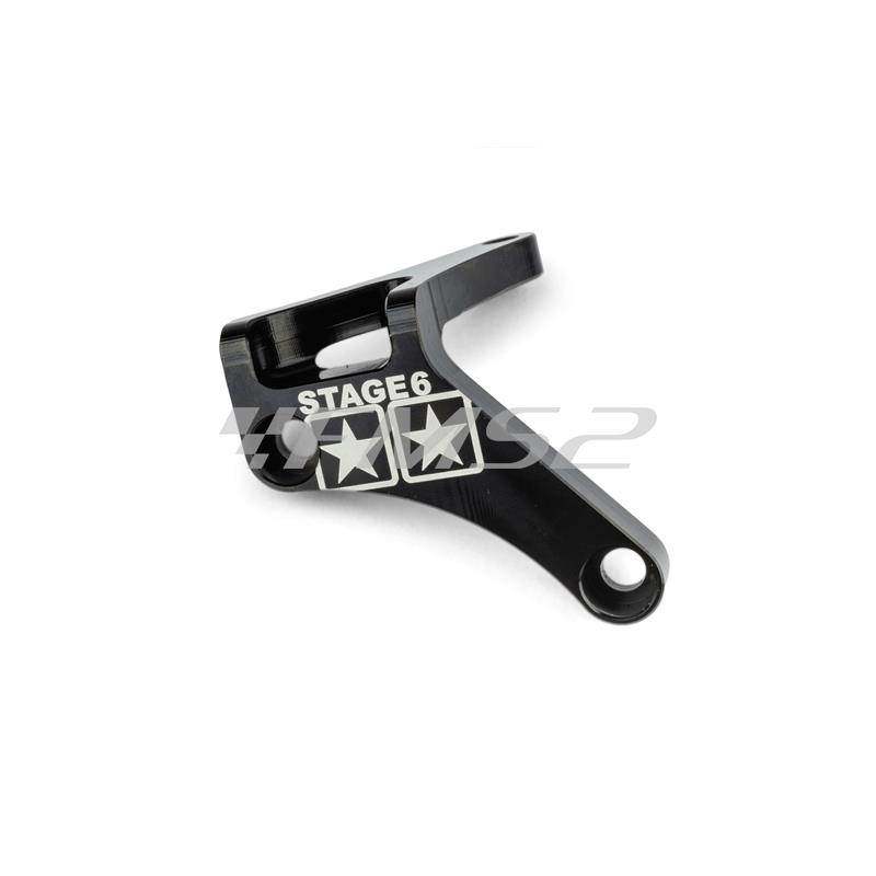Staffetta ferma tirante frizione Stage6 in alluminio anodizzato nero per motori Minarelli AM6 tutte le versioni, ricambio S6SSP150BK