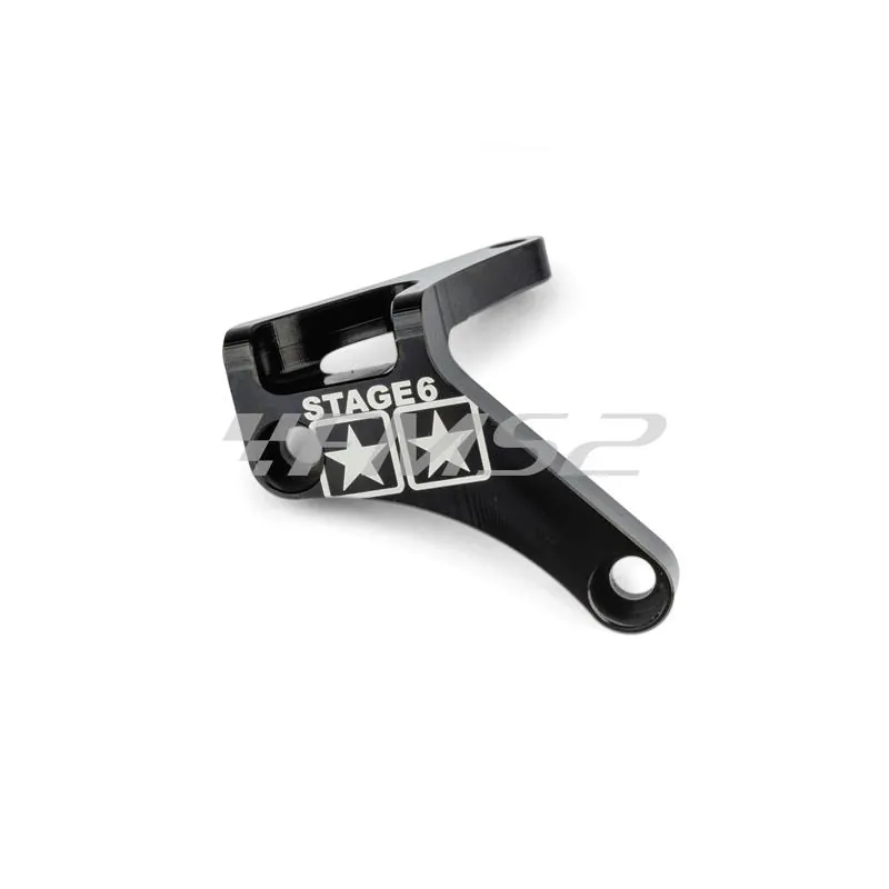Staffetta ferma tirante frizione Stage6 in alluminio anodizzato nero per motori Minarelli AM6 tutte le versioni, ricambio S6SSP150BK