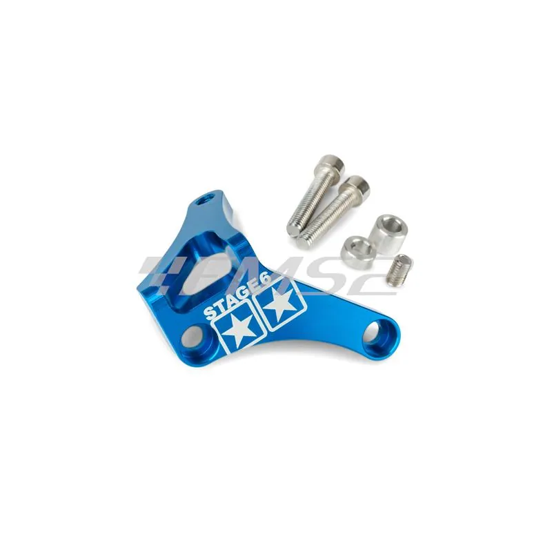 Staffetta ferma tirante frizione Stage6 in alluminio anodizzato blu per motori Minarelli AM6 tutte le versioni, ricambio S6SSP150BL