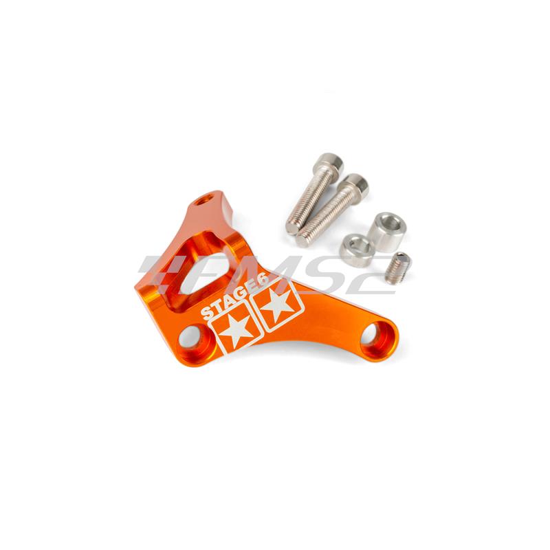 Staffetta ferma tirante frizione Stage6 in alluminio anodizzato arancione per motori Minarelli AM6 tutte le versioni, ricambio S6SSP150OR