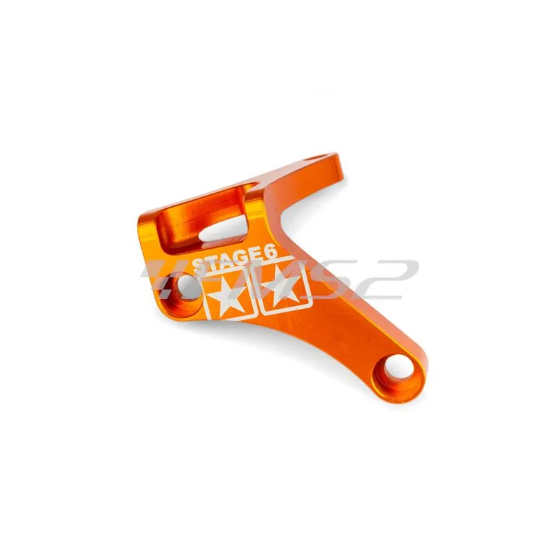Staffetta ferma tirante frizione Stage6 in alluminio anodizzato arancione per motori Minarelli AM6 tutte le versioni, ricambio S6SSP150OR