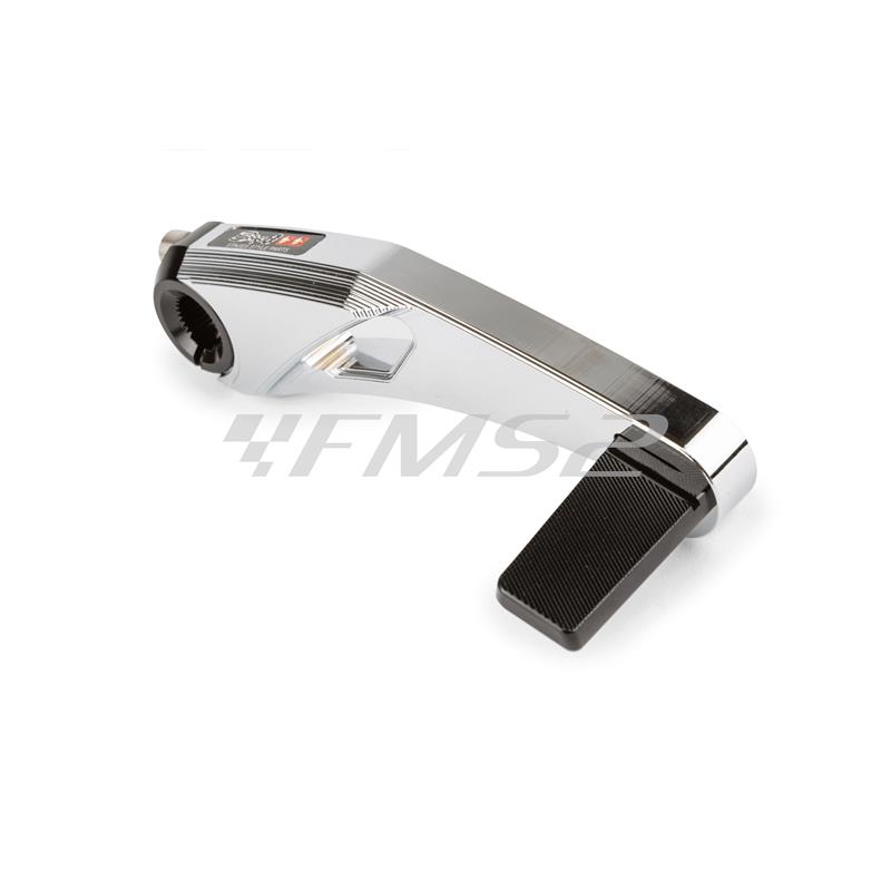 Leva  pedivella messa in moto Stage6 evo mk3 in alluminio di colore cromata per scooter con motore Minarelli verticale ed orizzontale braccio lungo, ricambio S6SSP282KSCR