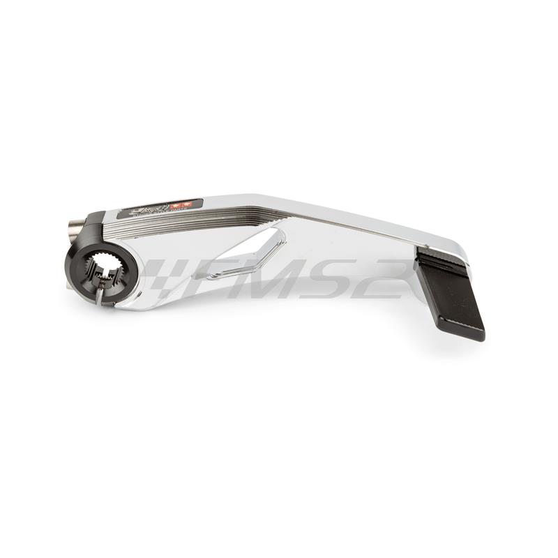 Leva  pedivella messa in moto Stage6 evo mk3 in alluminio di colore cromata per scooter con motore Minarelli verticale ed orizzontale braccio lungo, ricambio S6SSP282KSCR