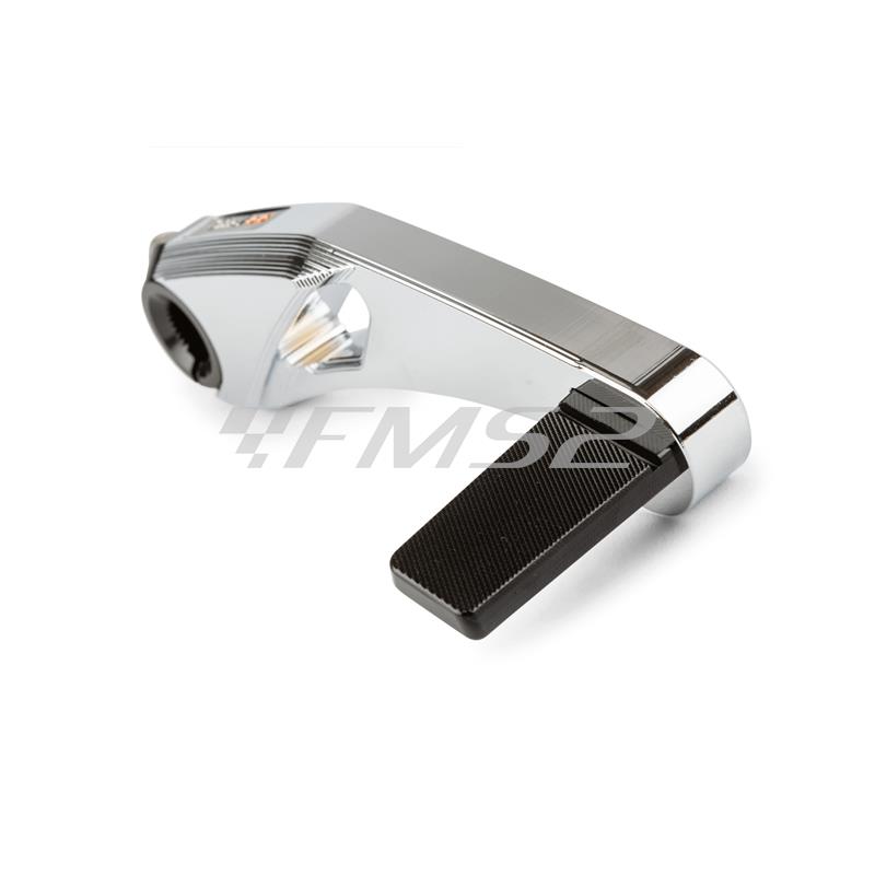 Leva  pedivella messa in moto Stage6 evo mk3 in alluminio di colore cromata per scooter con motore Minarelli verticale ed orizzontale braccio lungo, ricambio S6SSP282KSCR