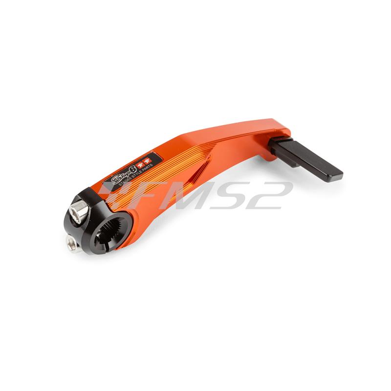 Leva  pedivella messa in moto Stage6 evo mk3 in alluminio di colore arancio per scooter con motore Minarelli verticale ed orizzontale braccio lungo, ricambio S6SSP282KSOR