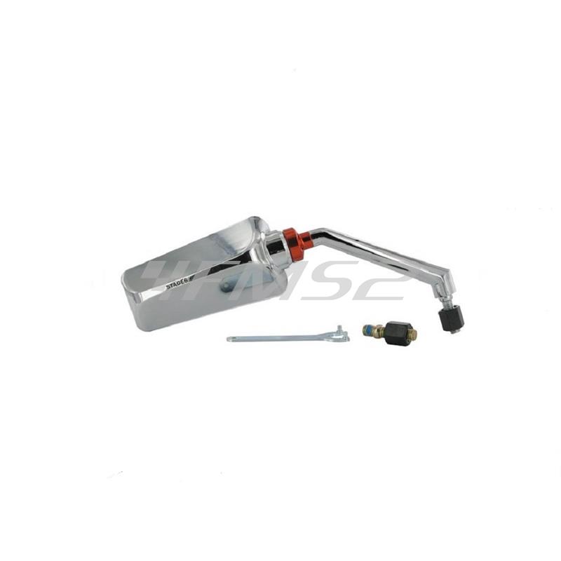 Specchietto retrovisore stage6 modello F1 destro di colore cromato lucido per applicazioni varie, ricambio S6SSP6302RCR