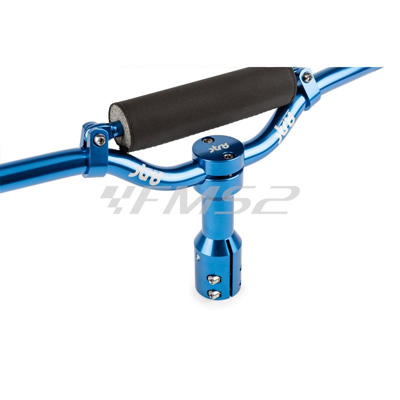 Manubrio naked street bike completo di supporto manubrio in alluminio anodizzato blu per scooter MBK  Booster e Yamaha Bw's , ricambio STR8STR00606BL