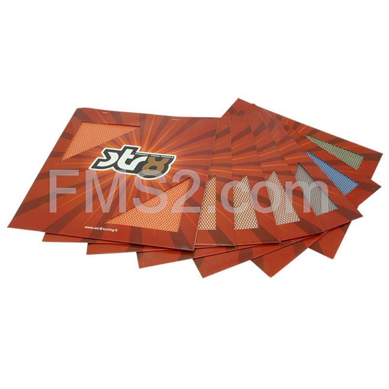 Griglia anodizzata Racing str8 maglia fine con dimensione 30 x 30 cm di colore arancione fluorescente, ricambio STR8STR05036NO