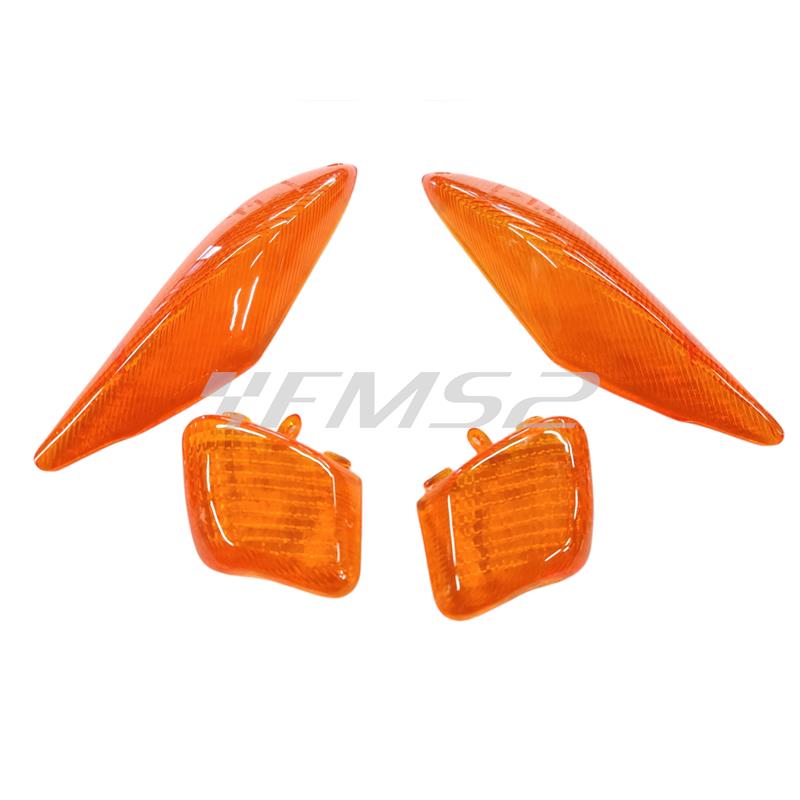 Kit 4 gemme frecce STR8  di colore arancio tipo originale per Mbk e Yamaha Booster Next generation prodotti fino al 1998, ricambio STR8STR62109OR
