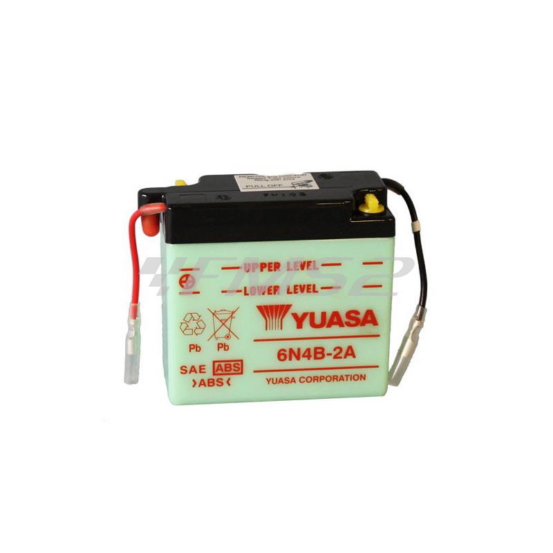 Batteria Yuasa 6N4B-2A, 6 Volt - 4 Ah, ricambio 0600412