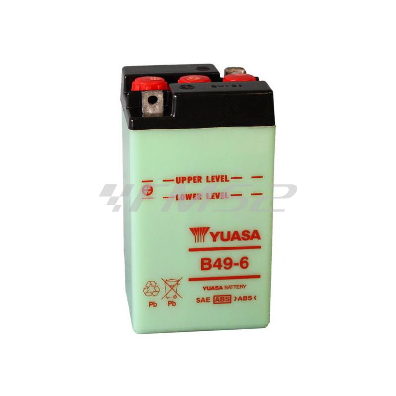 Batteria Yuasa B49-6, 6 Volt - 8 Ah, per motocicli e scooter, ricambio 0600833