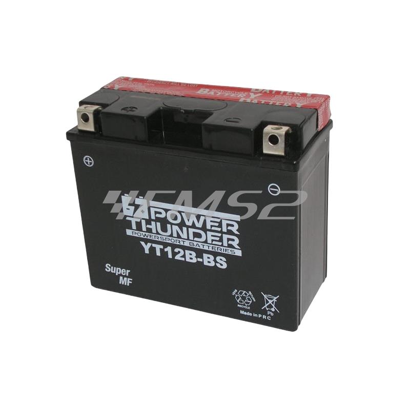 Batteria Yuasa YT12B-BS, 12 Volt - 10 Ah, Power Thunder con acido a corredo, ricambio 0645110