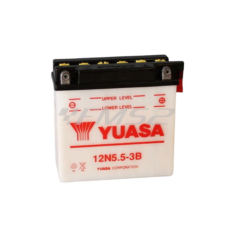 Batteria Yuasa 12N5.5-3B 12 Volt - 5,5 Ah, ricambio 0650634