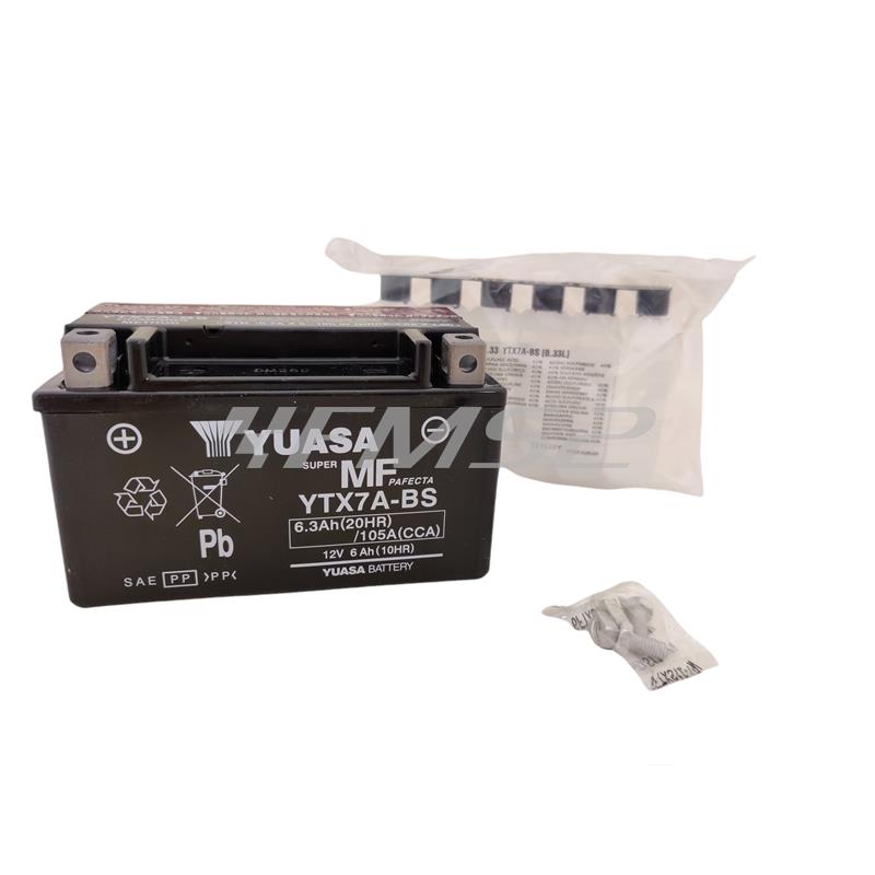 Batteria Yuasa YTX7A-BS 12v/6ah, ricambio 0650700