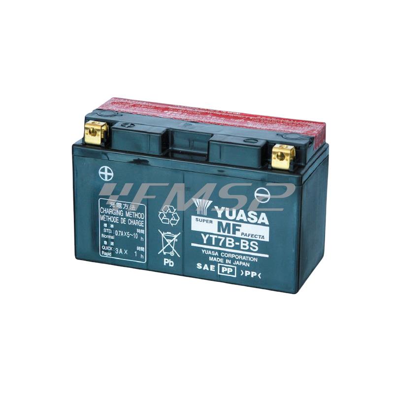 Batteria Yuasa YT7B-BS, 12 Volt - 6.5 Ah, tipo MF, ricambio 0650710