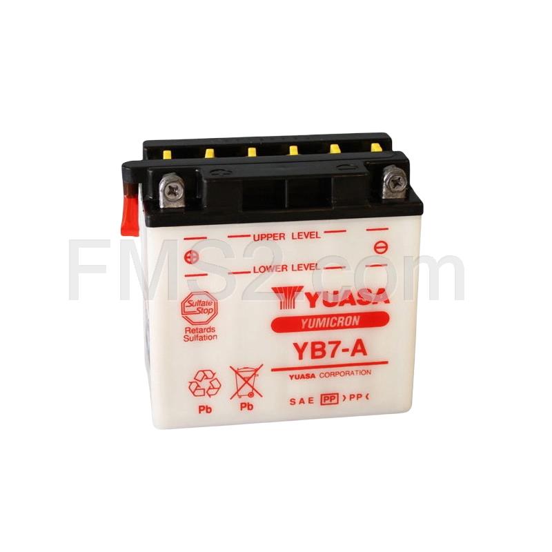 Batteria Yuasa YB7-A, 12 Volt - 8 Ah, ricambio 0650736
