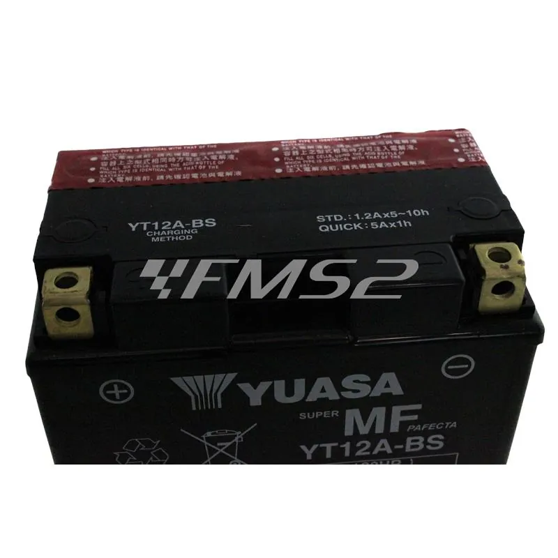 0651110 Batteria Yuasa YT12A-BS, 12 Volt - 10 Ah, sigillata tipo MF