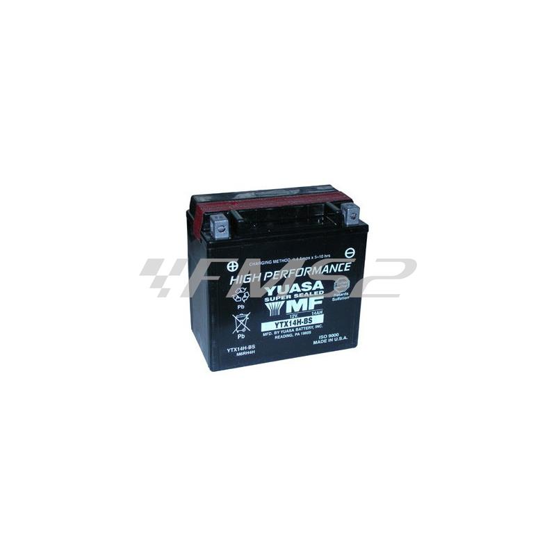 Batteria ytx14h-bs 12 v (volt)-12ah sigillata (SGR, Denso, Leonelli, Hyflo, Yuasa), ricambio 065124