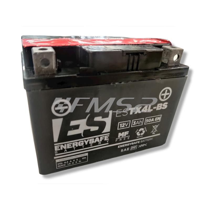 Batteria Energysafe ESTX4L-BS, 12 Volt - 3 Ah, con acido a corredo, ricambio 068039