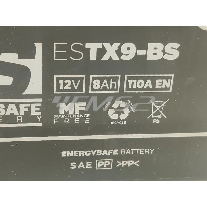 Batteria SGR energysafe YTX9-BS, 12 Volt - 8 Ah, con acido a corredo, ricambio 068099