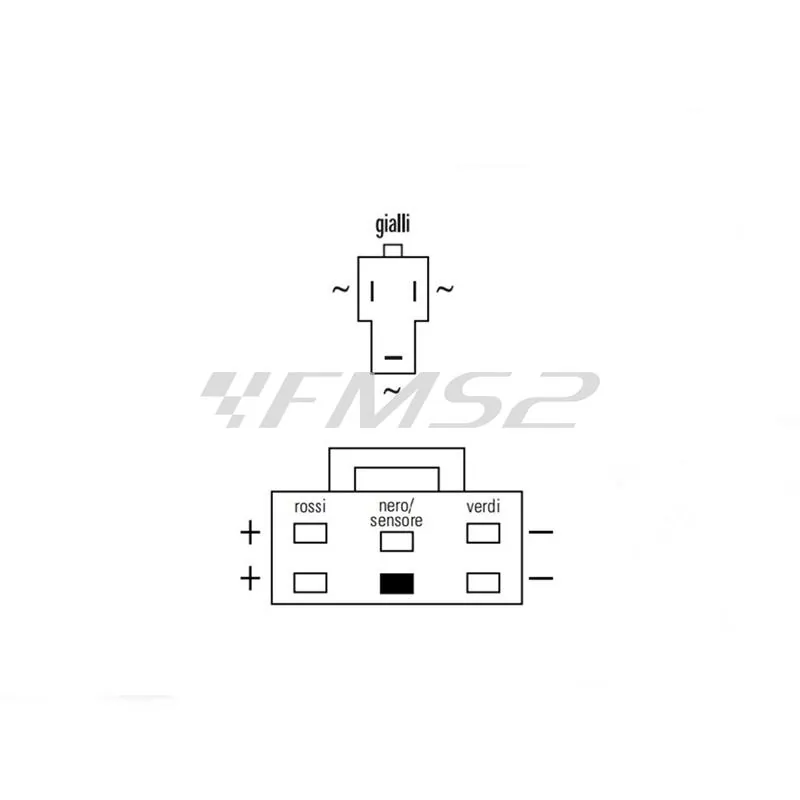 Regolatore di tensione a 12 volt trifase corrente continua a 8 cavi e 2 connettori con sensore per Maxi moto enduro Honda (SGR), Ricambio 172087