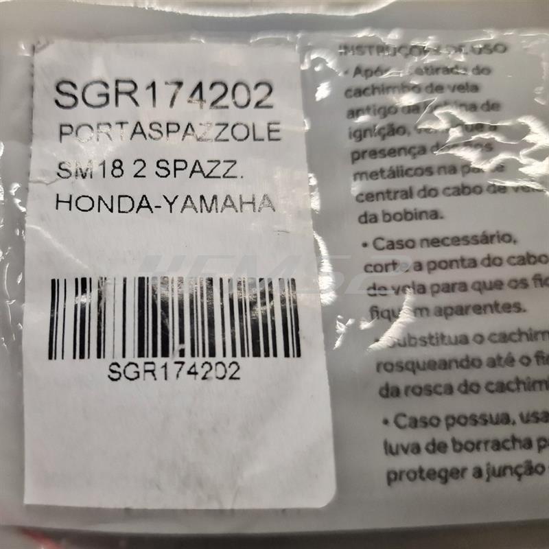 Set portaspazzole per motorini avviamento Mitsuba SM18 a 2 spazzole con supporto in plastica con molle e O-ring per scooter e maxi moto Honda e Yamaha, ricambio 174202