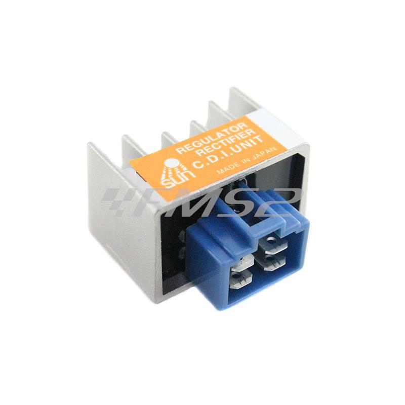 Regolatore di tensione giapponese sh671-12 a 12 v (volt) ca cc con 4 faston e morsettiera blu per scooter e moto, ricambio 175315