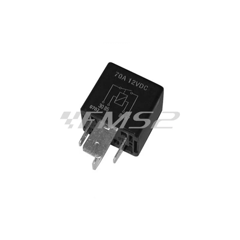 Relè teleruttore avviamento Guilera 12 v (volt)-70a c.c. a 4 faston (2 grandi e 2 medi) per maxi scooter e moto Aprilia, ricambio 178746