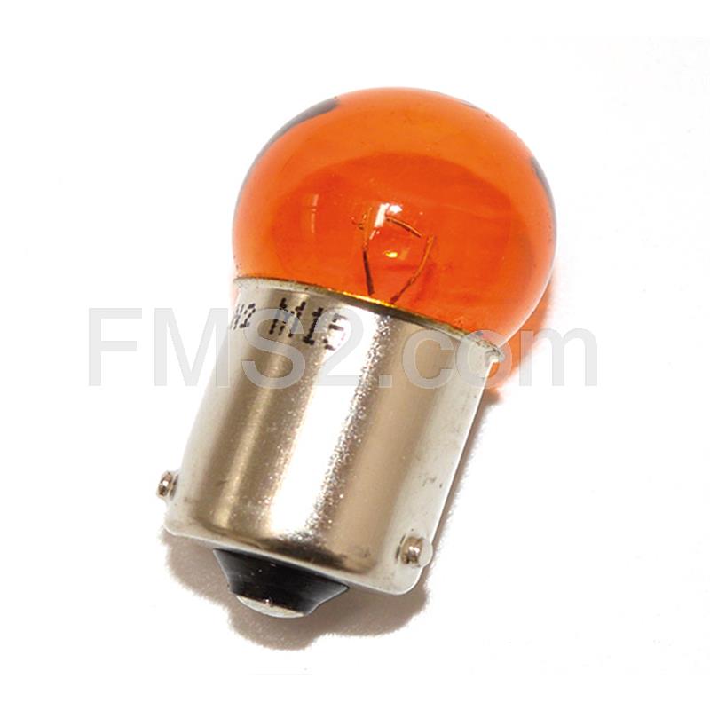 Lampada SGR palloncino 12 Volt - 10 Watt modello BAU15S con vetro di colore arancione, ricambio 200308