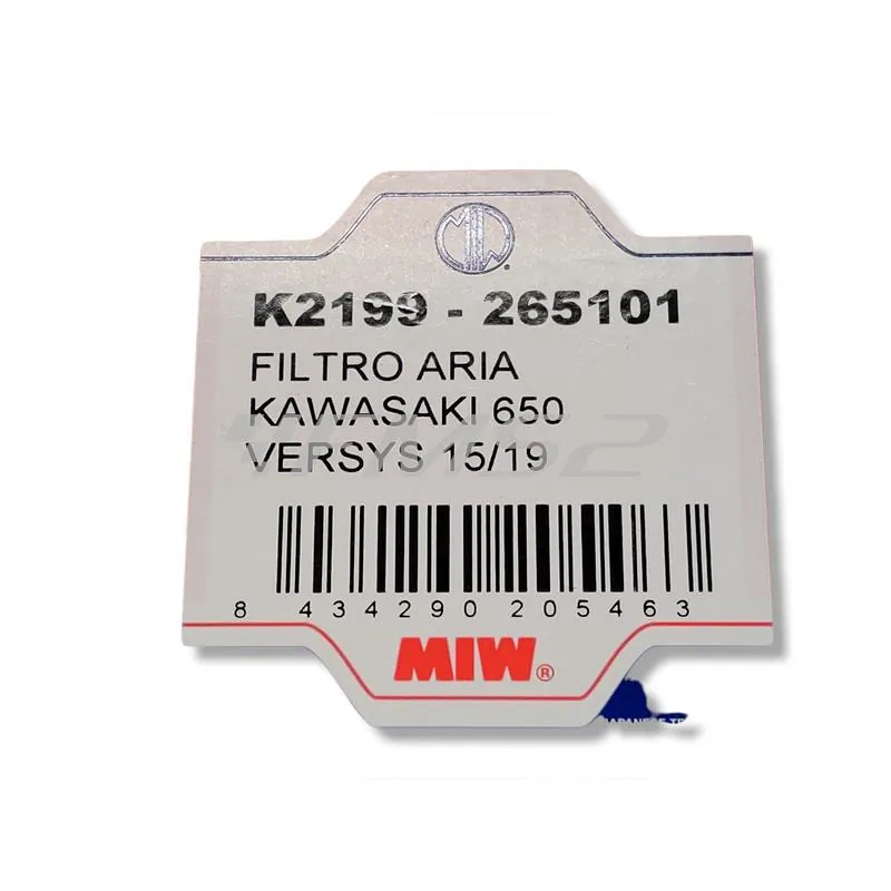 Filtro aria miw kawasaki 650 versys, ricambio 265101