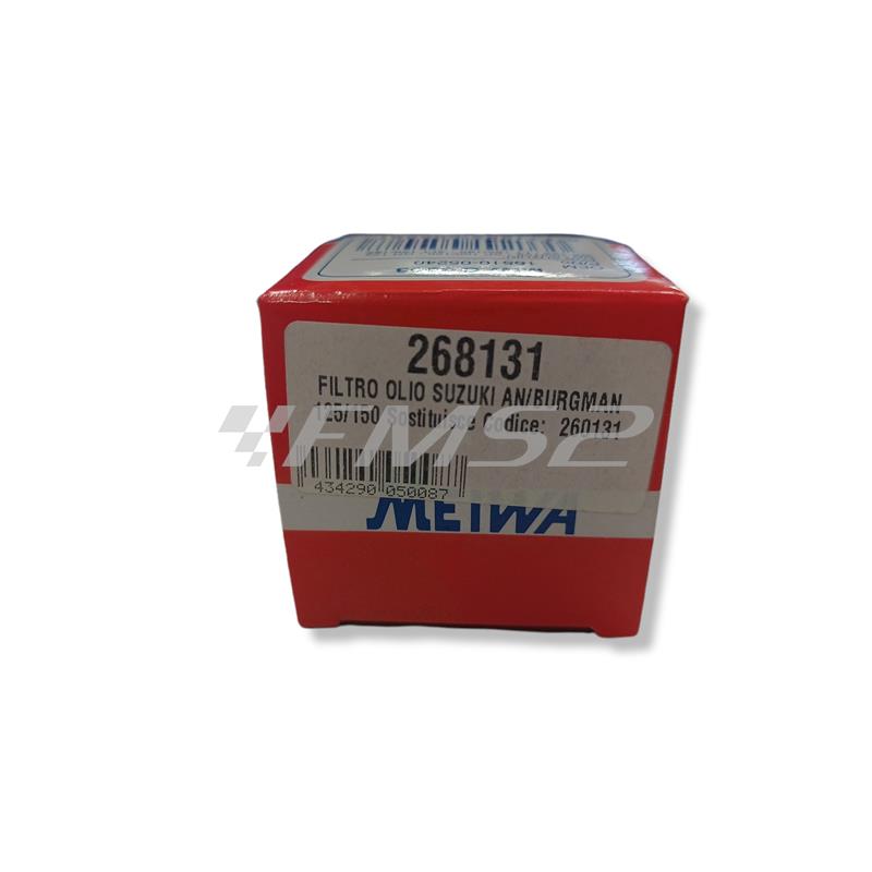 Filtro olio Meiwa maxi scooter Suzuki AN Burgman 125, 150 cc HF131, ricambio 268131