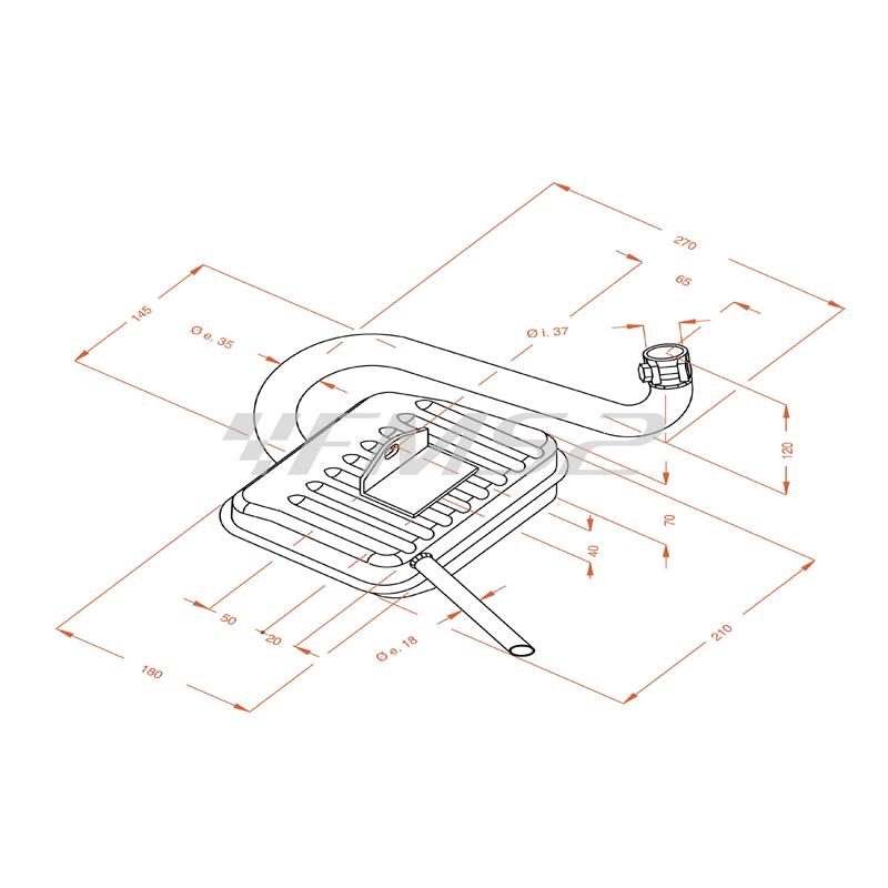 Marmitta sito Piaggio Vespa super, ricambio 0210