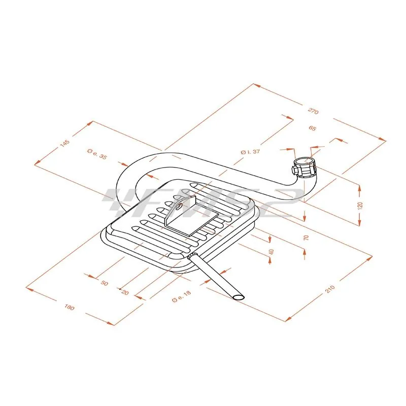 Marmitta sito Piaggio Vespa super, ricambio 0210