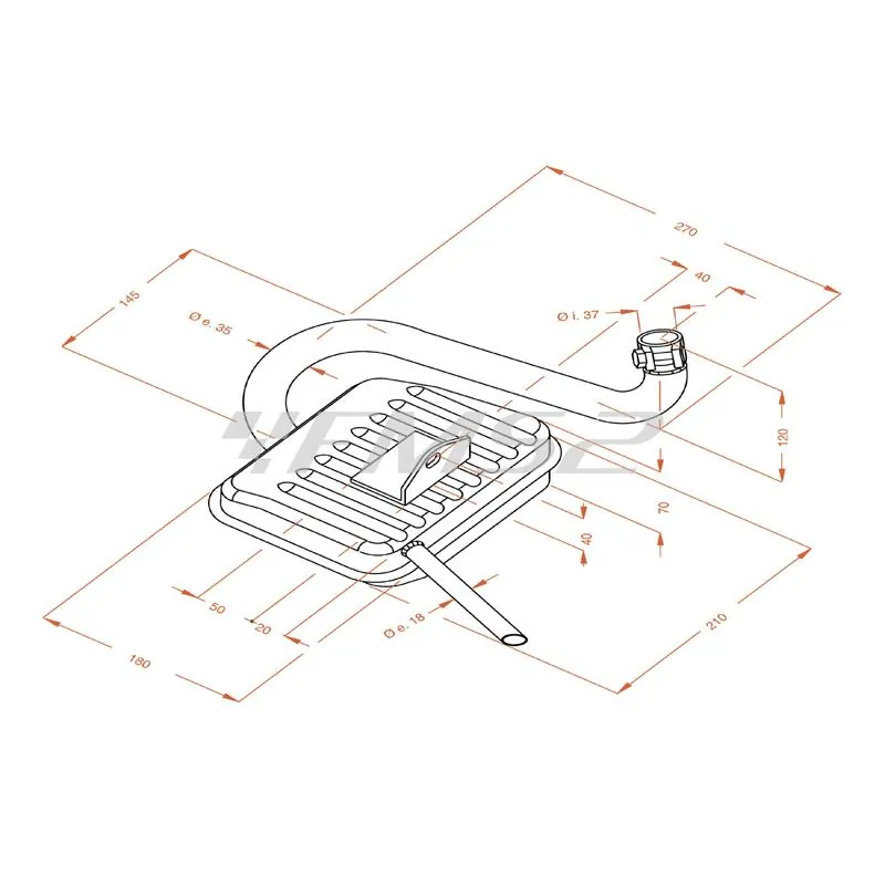 Marmitta sito Piaggio Vespa Sprint, ricambio 0211
