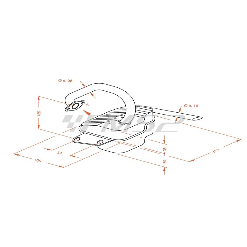 Marmitta sito Piaggio Ape 50, ricambio 0220