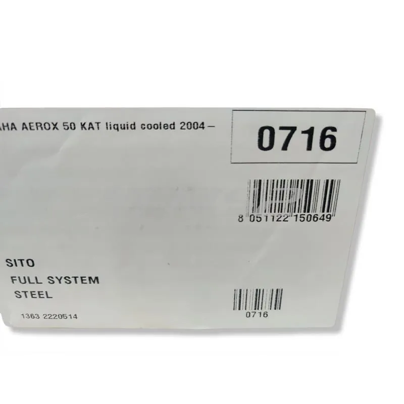 0716 Marmitta sito per scooter Yamaha Aerox 50 kat prodotti dal 2004 al 2012