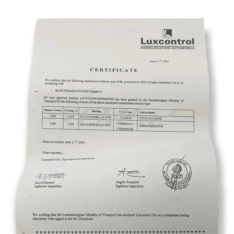 4129 Marmitta leovince h.m. zx Derbi atlantis 50 kat aria e liquido dal 1999 al 2002 - predator 50 aria -