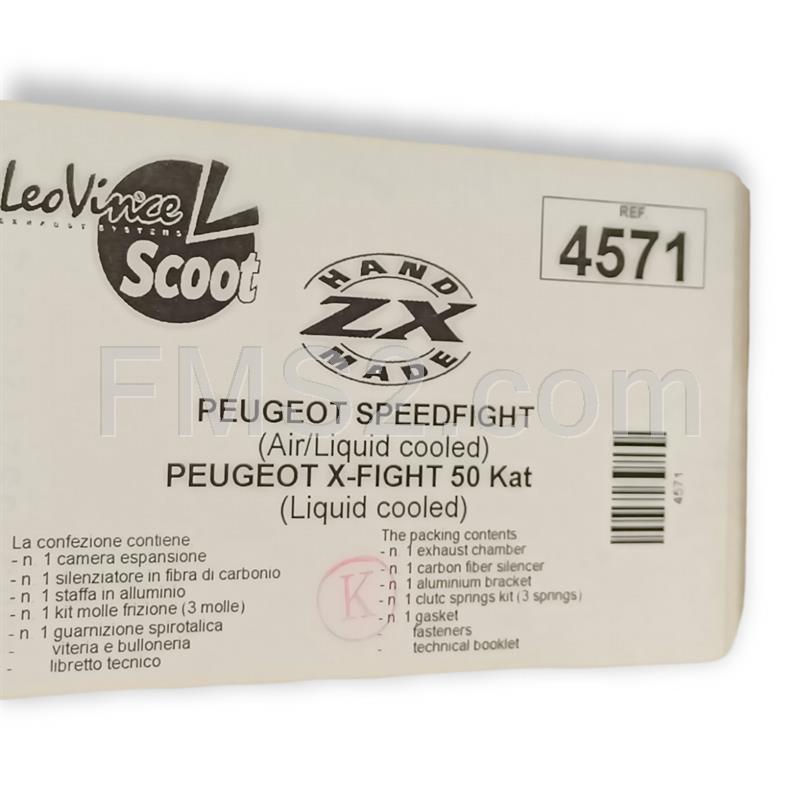 Marmitta leovince h.m. zx Peugeot speedfight 50 aria dal 1997 al 1999 - Peugeot speedfight 50 liquido dal 1997 al 1999 - Peugeot per fight 50, ricambio 4571