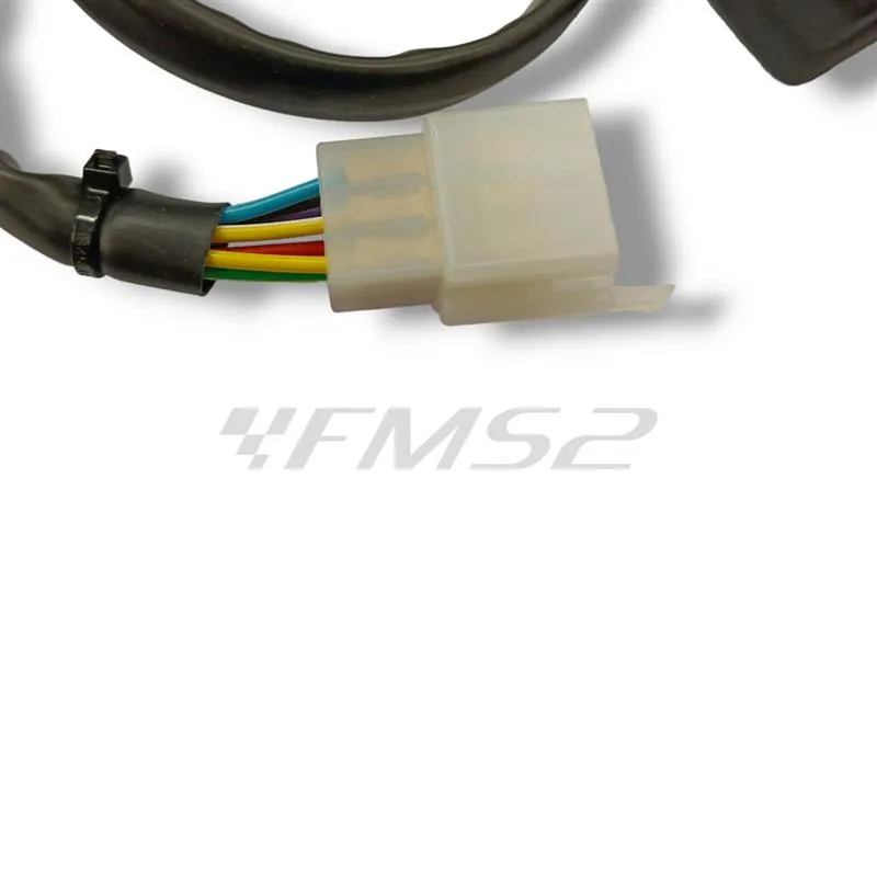 Dispositivo comandi elettrici sinistro Domino con funzione frecce, fanali abbaglianti e anabbaglianti e clacson per applicazione enduro e motard 50 cc, ricambio 0051AA2B0403