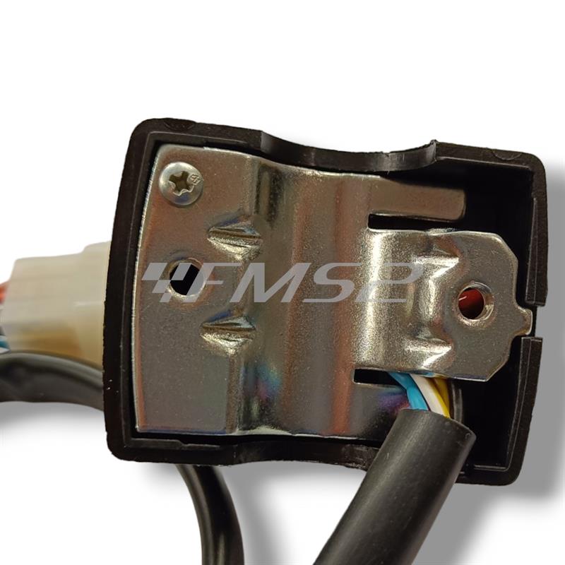 Dispositivo comandi elettrici sinistro Domino con funzione frecce, fanali abbaglianti e anabbaglianti e clacson per applicazione enduro e motard 50 cc, ricambio 0051AA2B0403