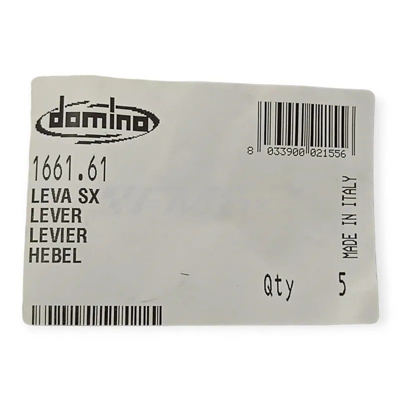 1661.61 Leva frizione in alluminio di colore nero Domino Tommaselli per enduro e motard