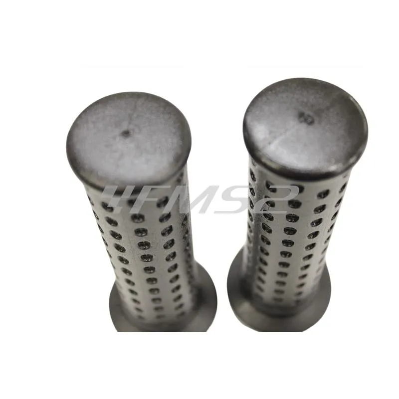 3031.82.40.04 Coppia manopole Domino in gomma di colore nero montate di serie sugli scooter Piaggio e Gilera Typhoon 50 e Zip 50