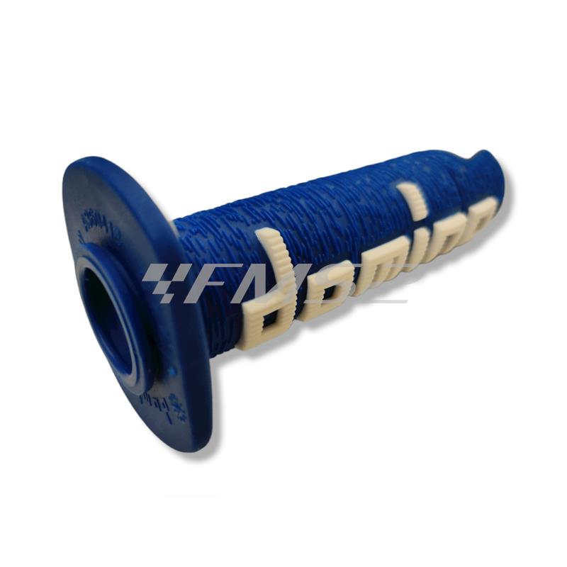 A36041C4846A7-0 Manopole Domino Tommaselli in gomma di colore blu e bianco  per applicazione off road, ricambio A36041C4846A7-0