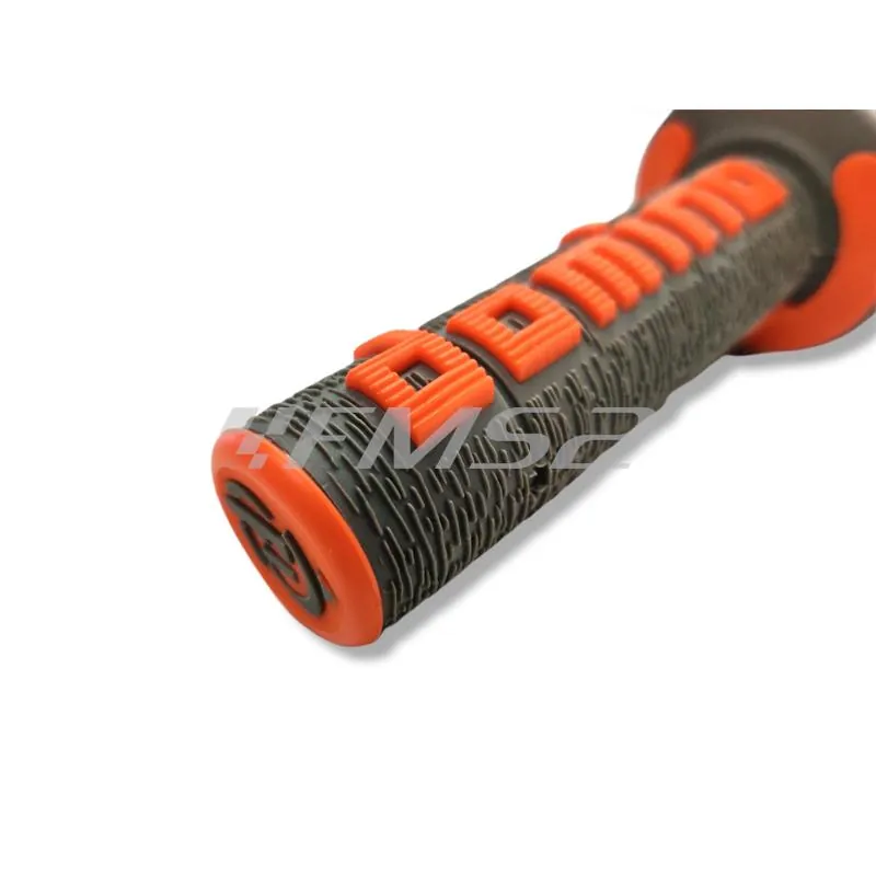 A36041C5245A7-0 Manopole Domino Tommaselli in gomma di colore grigio e arancione per applicazione off road