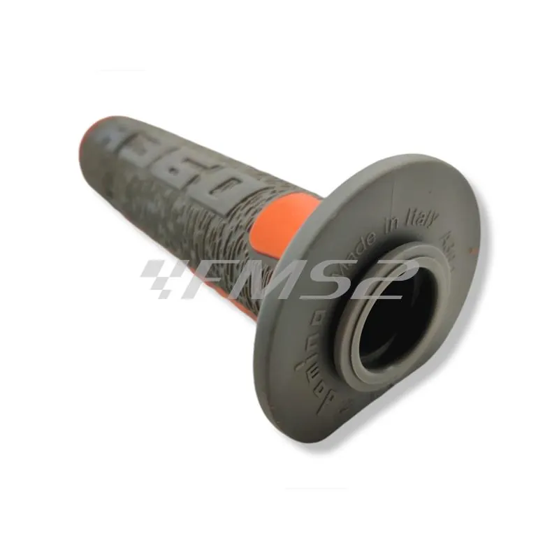A36041C5245A7-0 Manopole Domino Tommaselli in gomma di colore grigio e arancione per applicazione off road