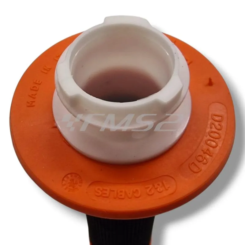 D20046C4045H8-0 Manopole DOMINO D200 con ghiere modello Lock-On in gomma di colore nero/arancione