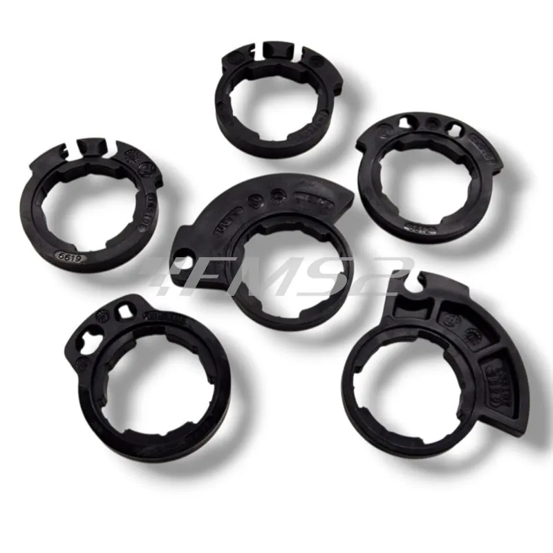 D20046C4045H8-0 Manopole DOMINO D200 con ghiere modello Lock-On in gomma di colore nero/arancione