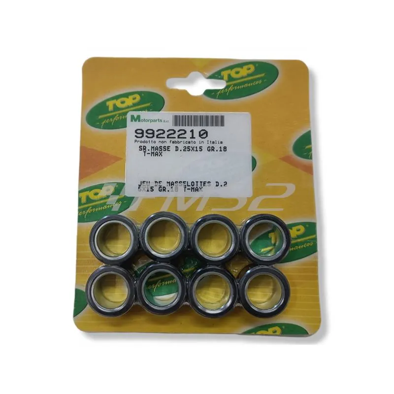 Masse rulli variatore top d.25x15 gr.18 t-max 500 - t-max 530, ricambio 9922210