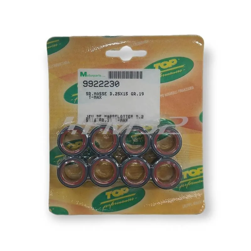 Masse rulli variatore top performance d.25x15 gr.19 t-max, ricambio 9922230