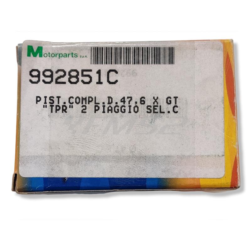 Pistone completo Top performance TPR 2 diametro 47,6 e selezione C spinotto 12 mm mono fascia per Scooter Piaggio e Minarelli orizzontale raffreddati a liquido, ricambio 992851C